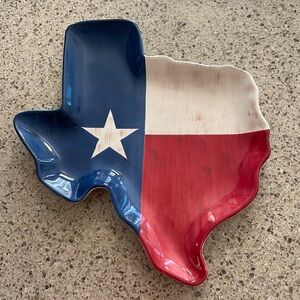 Texas Shaped Plate - Red, White, and Blue